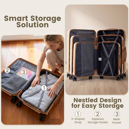 5-Piece Luggage Set with TSA Lock and 4 Spinner Wheels
