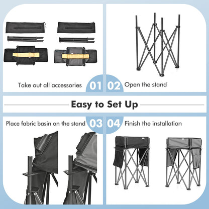 2 PCS Portable Picnic Tables with Large Capacity Storage Sink