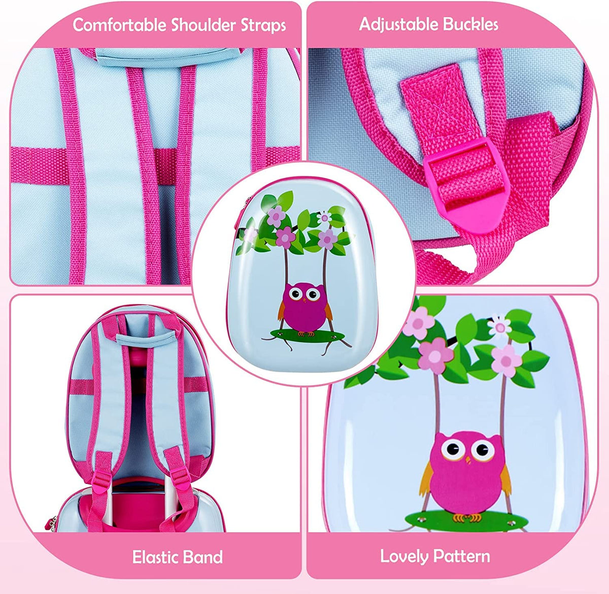 2 Pieces Kids Luggage Set with 4 Casters & Retractable Handle