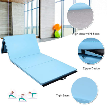 Gymnastics Mat 118cm X 300cm Foldable Gym Exercise Mat with Carrying Handles