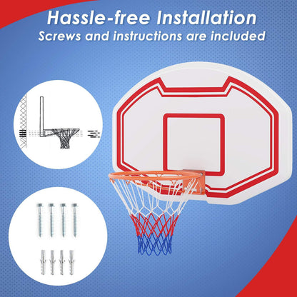 Large Wall Mounted Basketball Hoop for Kids Teens Adults