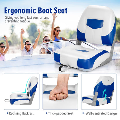 Set of 2 Deluxe Folding Boat Seats Stainless Steel Screws Included