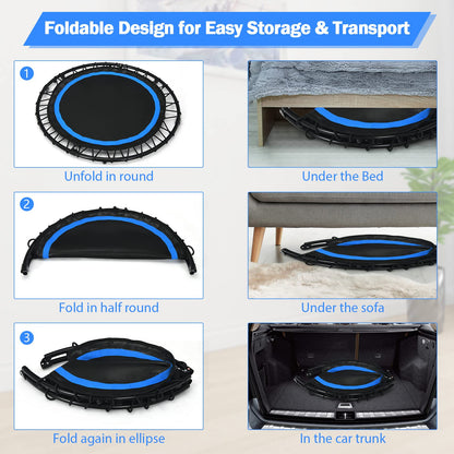 40” Foldable Trampoline with 2 Resistance Bands