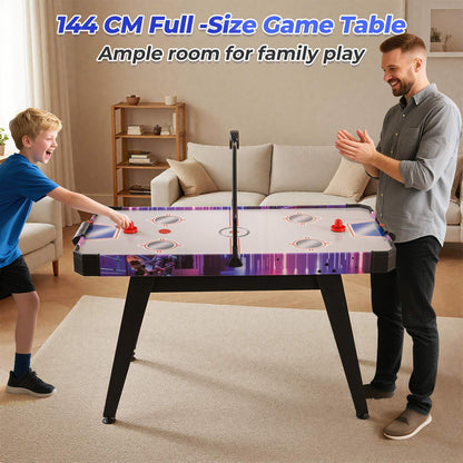 145CM Air Hockey Table with Powerful 12V Motor and LED Digital Scoreboard