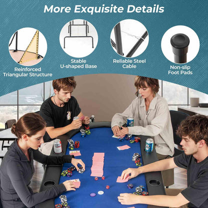 Folding Cardboard Game Table w/8 Cup Holders