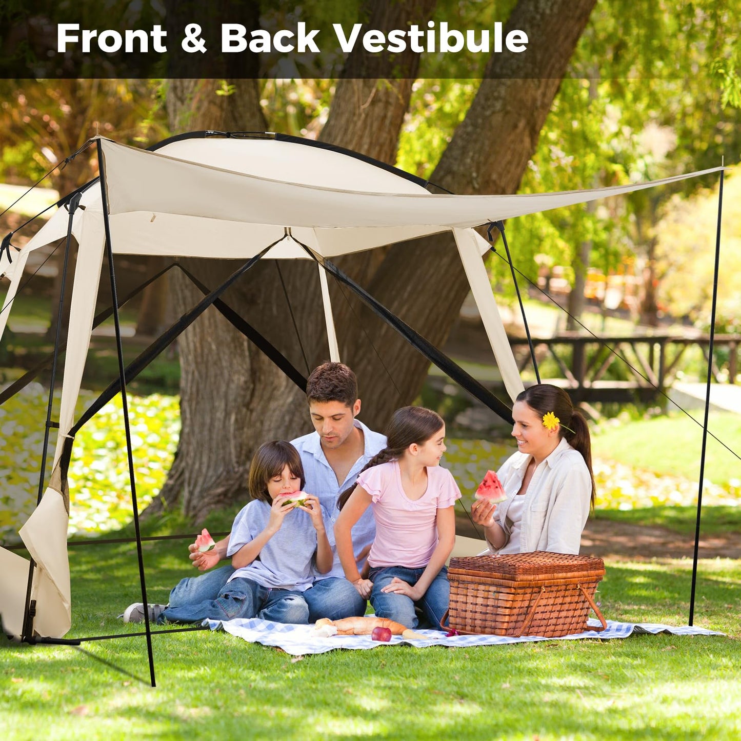Screen Dome Camping Tent for 6-8 People Easy Setup