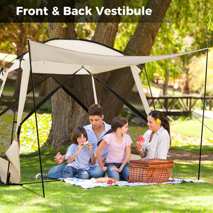 Screen Dome Camping Tent for 6-8 People Easy Setup