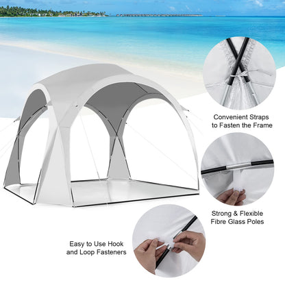 335cm x 335cm Large Sun Shelter for 6-8 People UPF50+ Beach Tent