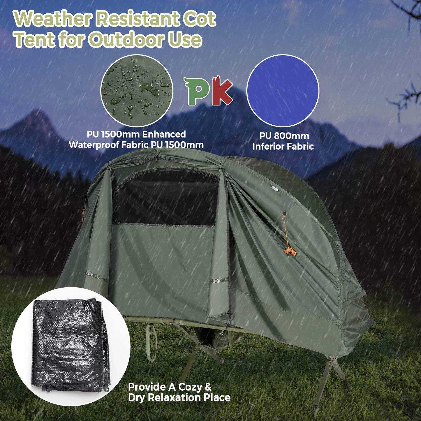 4-In-1 Camping Cot Tent for 1 Person to Use for Outdoor Activities