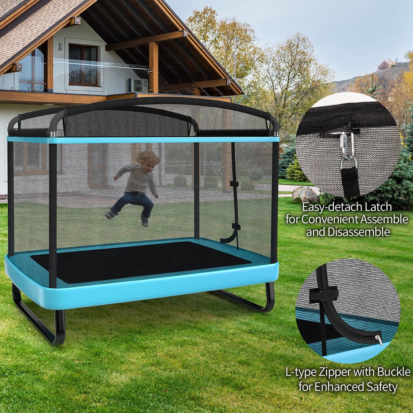 6FT Kids Recreational Trampoline for Boys & Girls Over 3 Years Old