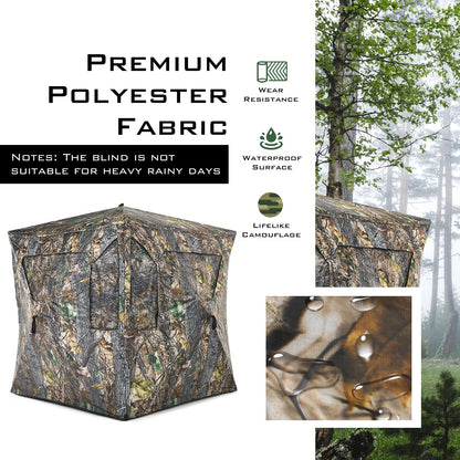 Portable Hunting Blind 3 Person Pop-up Ground Tent w/Gun Ports