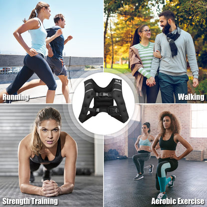Weighted Vest 9 Workout Vest with Adjustable Buckles & Mesh Bag