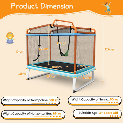 6FT Kids Recreational Trampoline for Boys & Girls Over 3 Years Old