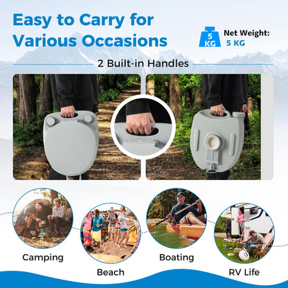 Outdoor Camping Toilet with 20L Detachable Waste Tank & Flush Pump
