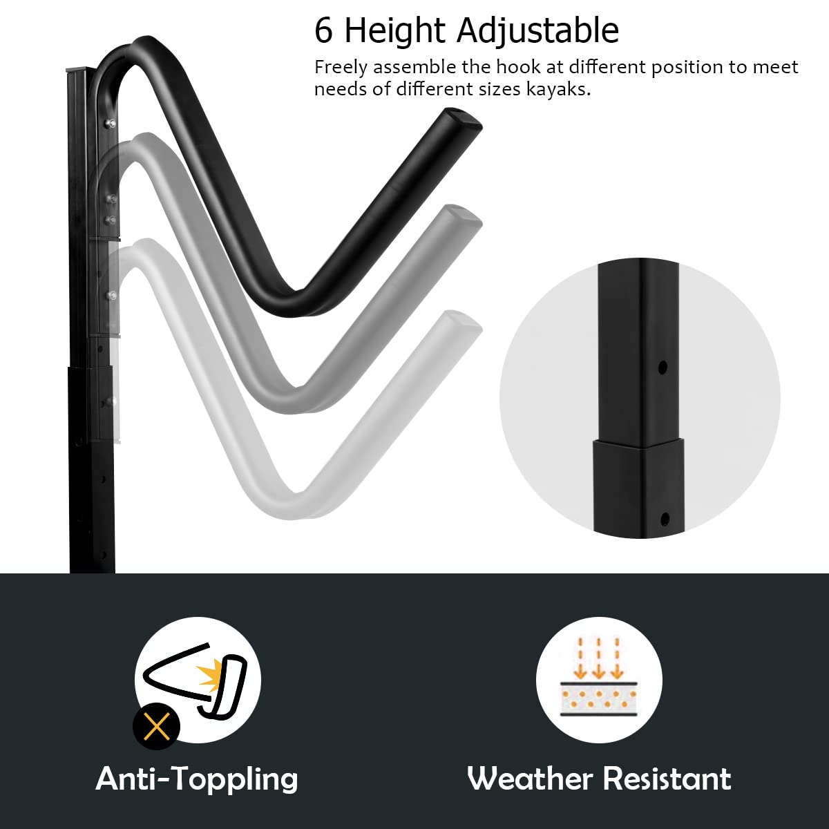 Freestanding Kayak Rack Heavy Duty Dual Storage Rack