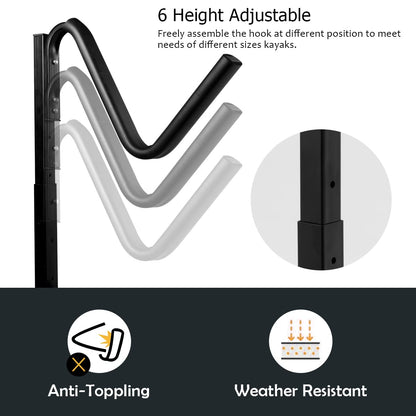Freestanding Kayak Rack Heavy Duty Dual Storage Rack