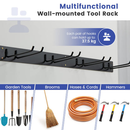 Garden Tool Organizer with 8 Hooks for Home/Office/Garage