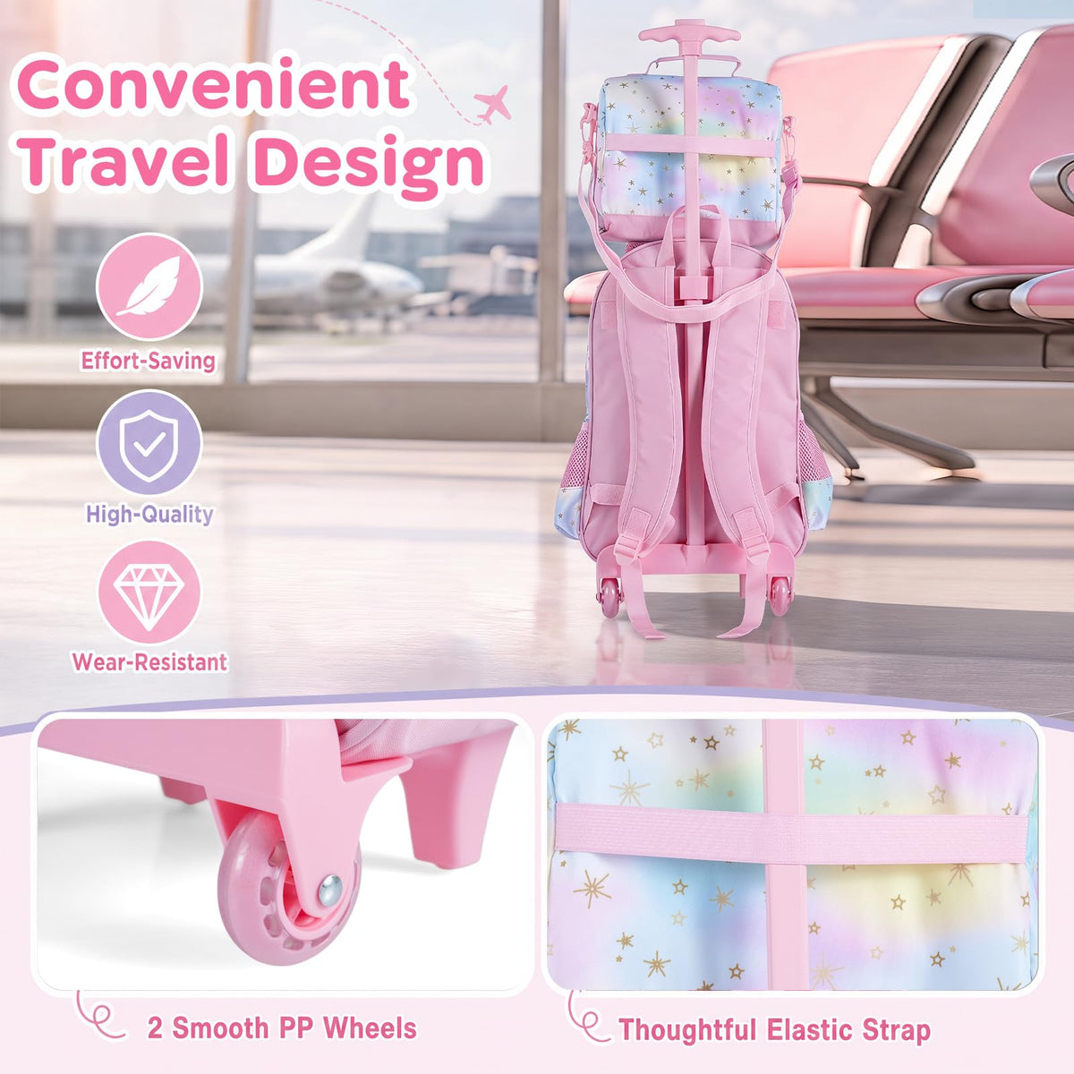 Wheeled Backpack with Lunch Box and Pencil Case
