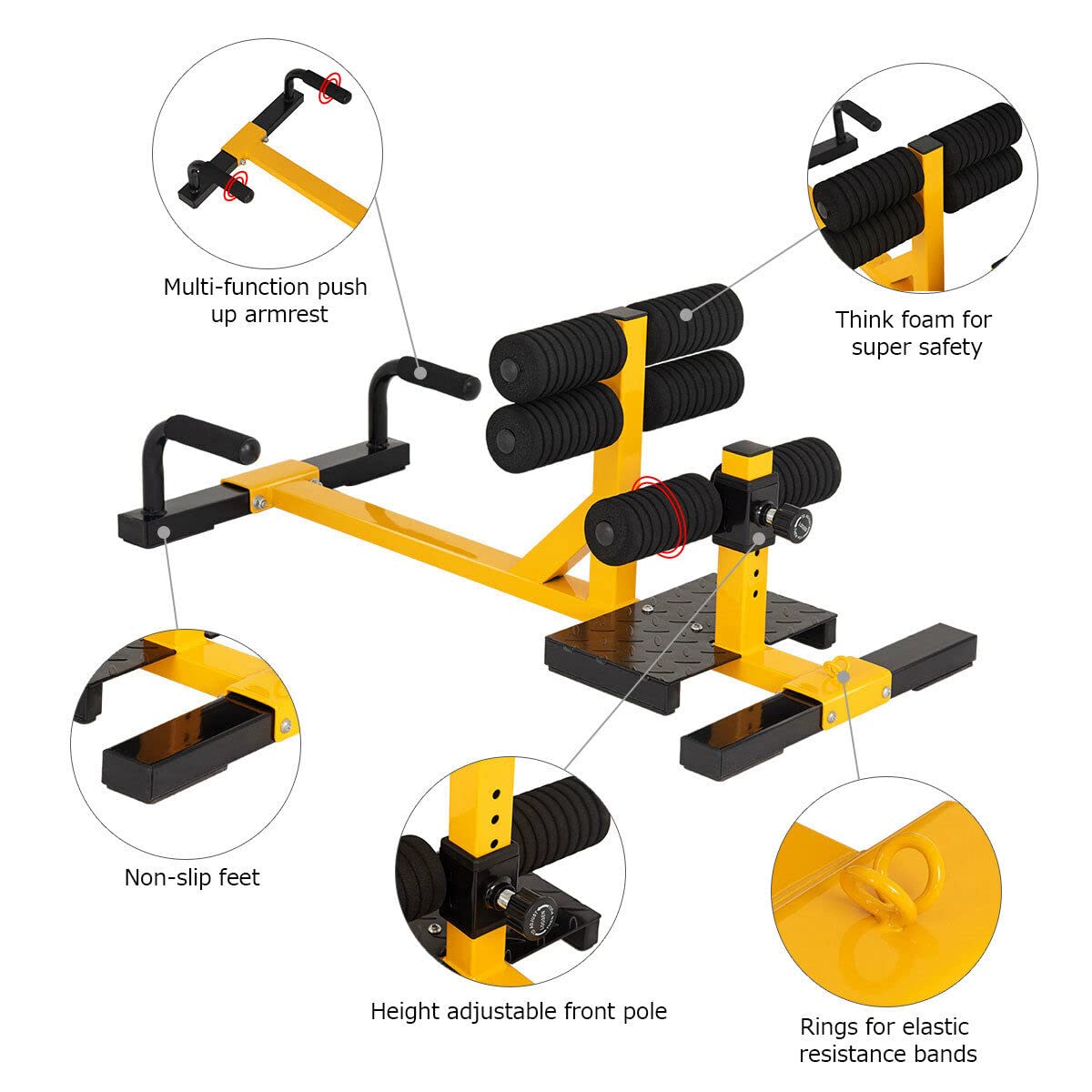 3-in-1 Sissy Squat Push Up Ab Workout Home Gym Sit Up Machine