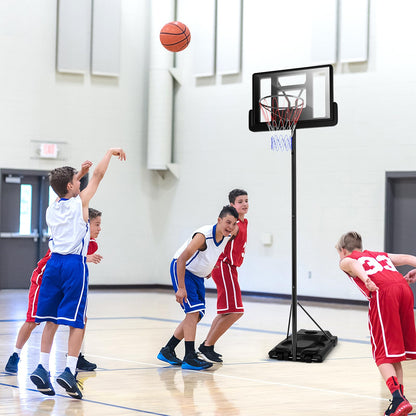 Portable Basketball Hoop System 180-305cm Adjustable Basketball Goal System w/ 2 Wheels