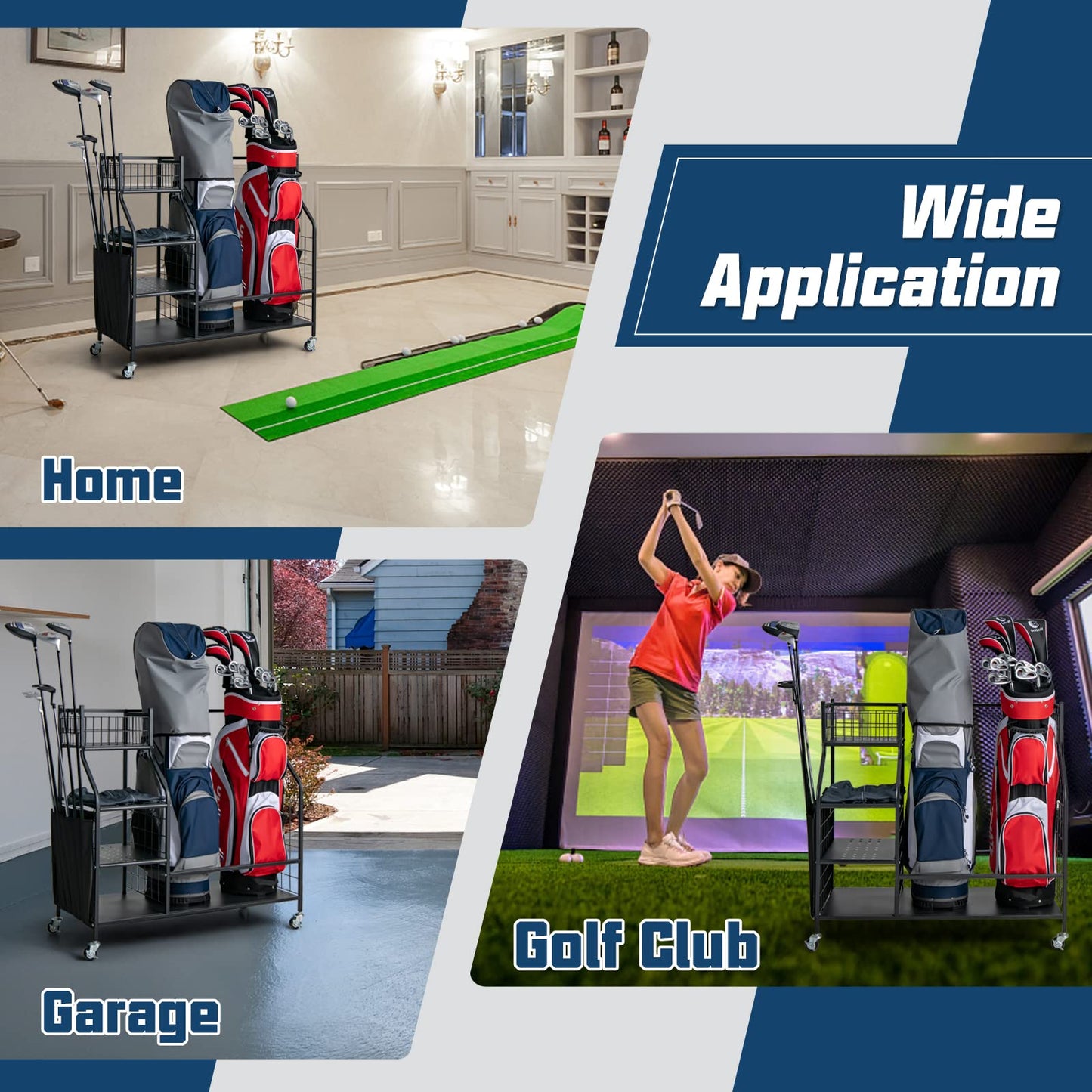 Balls and Golfing Equipment Accessories with Lockable Wheels
