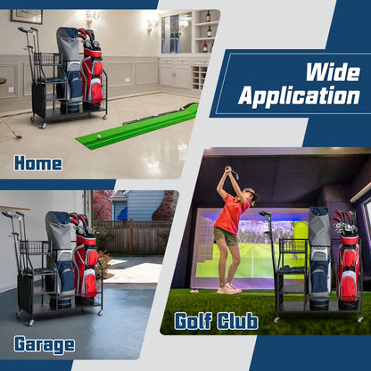 Balls and Golfing Equipment Accessories with Lockable Wheels