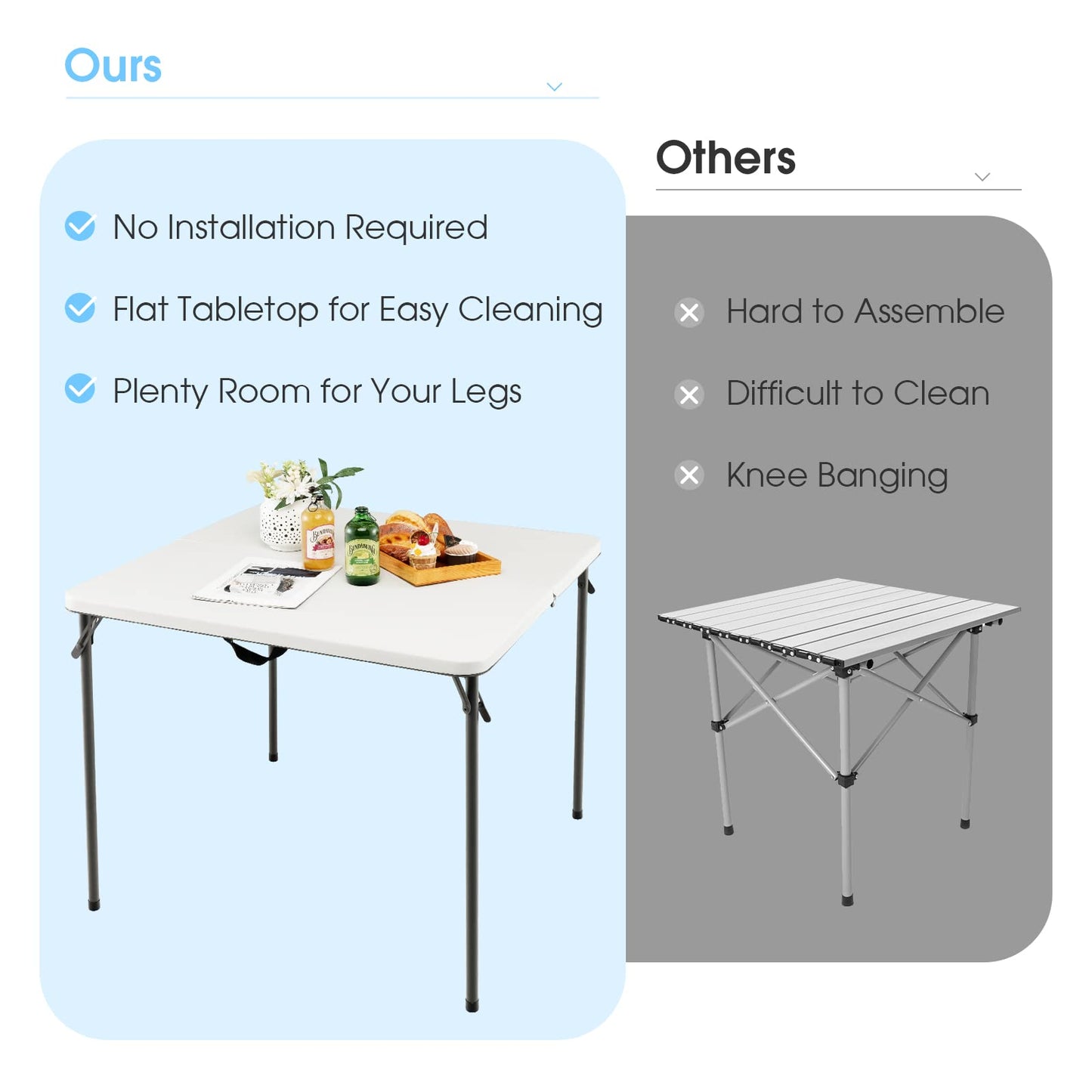 Folding Camping Table Portable Picnic Camp Table with Handle