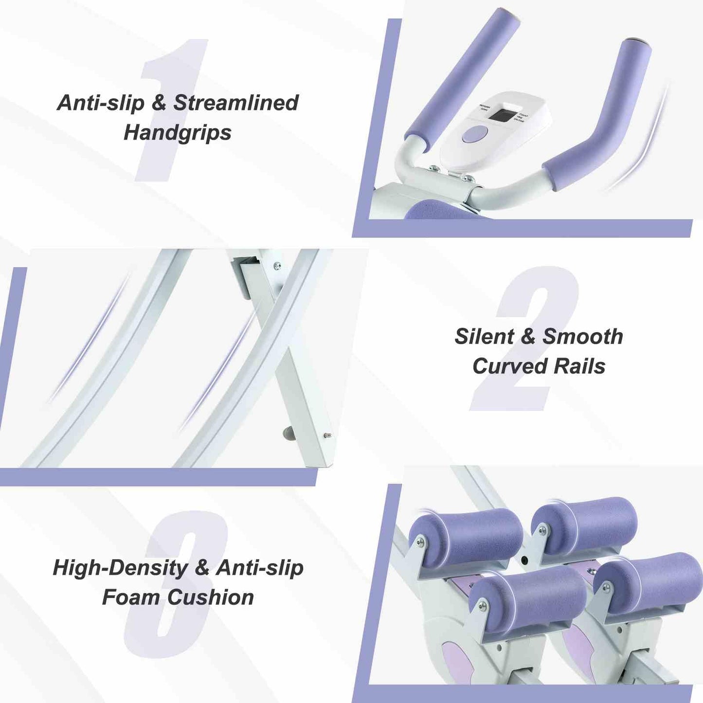Foldable Core & Abdominal Workout Trainer with 4 Adjustable Heights