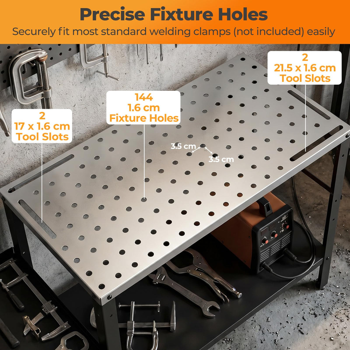 92cm x 46cm Welding Table with Tool Rack and Tray
