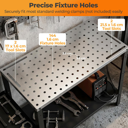 92cm x 46cm Welding Table with Tool Rack and Tray