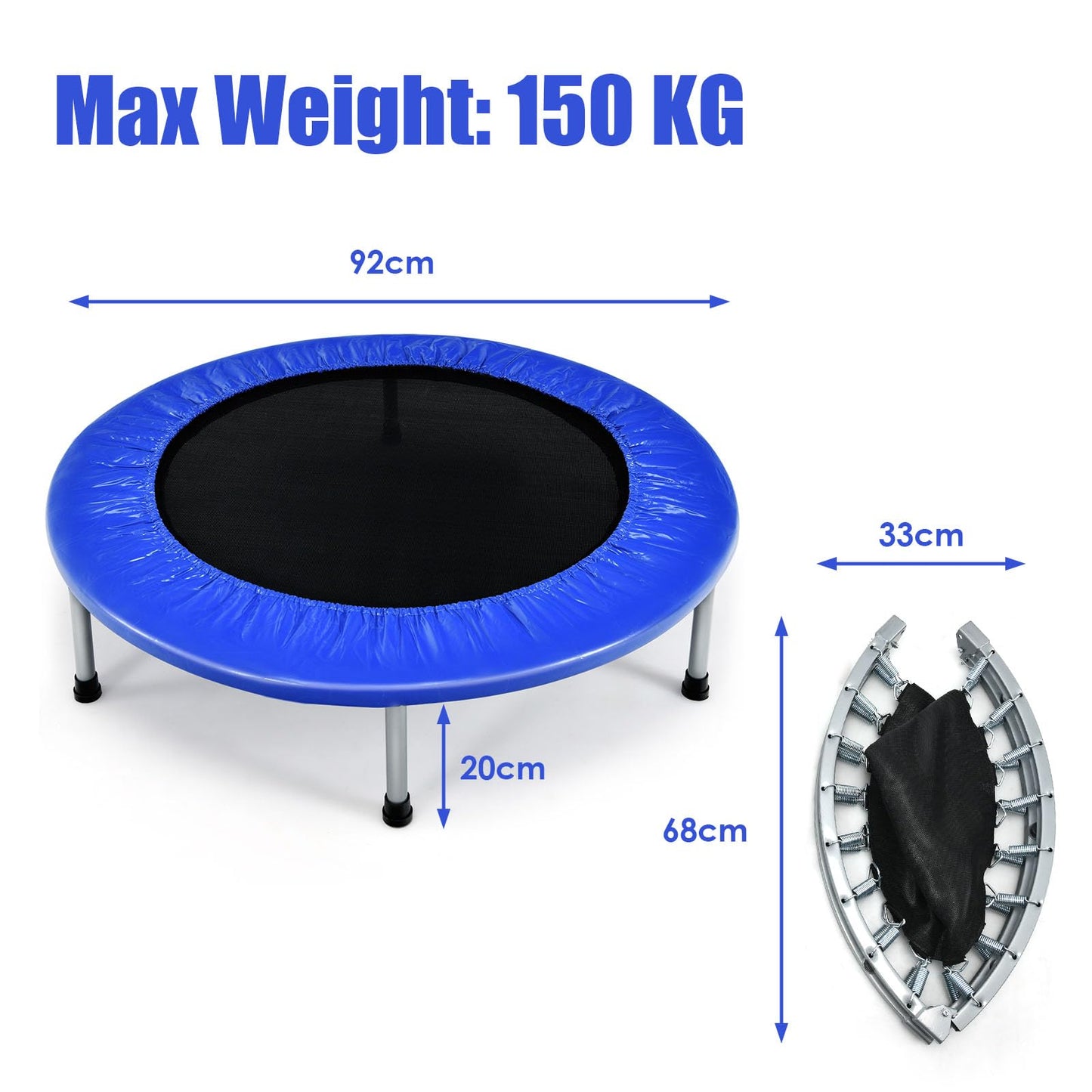 Mini Folding Trampoline for Indoor and Outdoor Activities