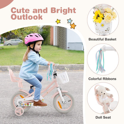 12/14 Inch Children Bicycle w/Detachable Training Wheels