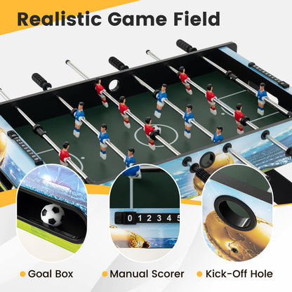 Foosball Table Game Set Adults & Kids Soccer Table for Family Activities