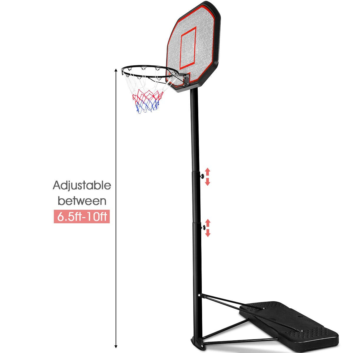 Portable Basketball Hoop 10 Ft Adjustable Height