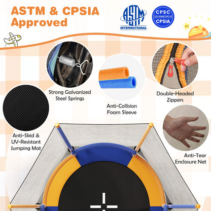 48" Mini Trampoline w/Safety Enclosure Net