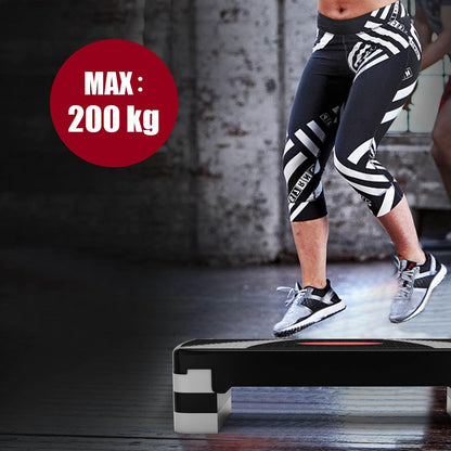 Fitness Aerobic Stepper with 10-15-20 CM Adjustable Risers