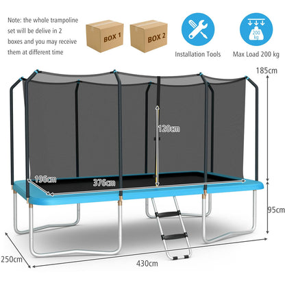 14 x 8FT Outdoor Kids Trampoline with Enclosure Net for Kids Adults