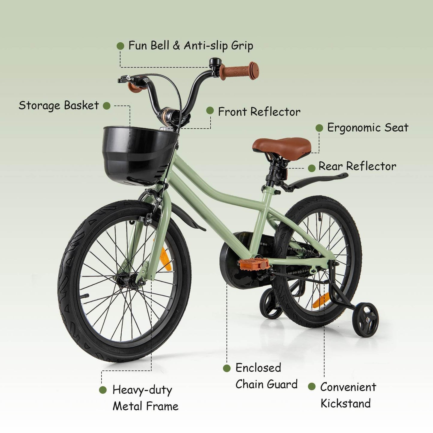 14 16 18 Inch Kids Bicycle for 3-8 Years Old