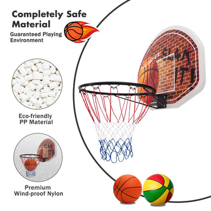 Wall Mounted Fan Backboard W/2 nets Basketball Hoop