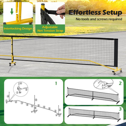 Portable PE Pickleball Net for Outdoor Indoor Driveway Backyard