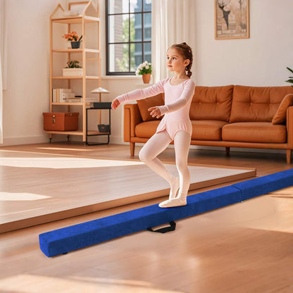 Portable Gymnastic Beam with Solid Wood Base & Anti-Slip Bottom
