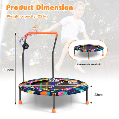 Toddler Music Trampoline with Colorful LED Lights for Kids