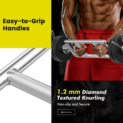 84.5 cm Inch Olympic Triceps Bar, 320 kg Solid Steel Weight Bar