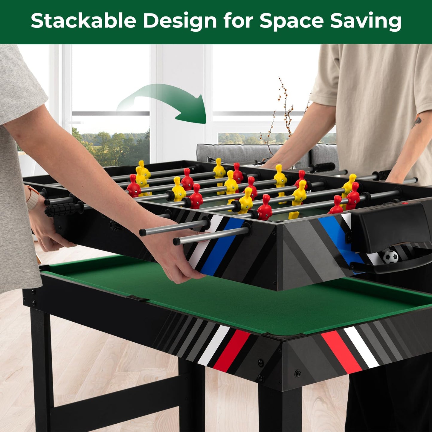 4 in 1 Multi Game Soccer Table Set for Game Rooms & Bars & Party