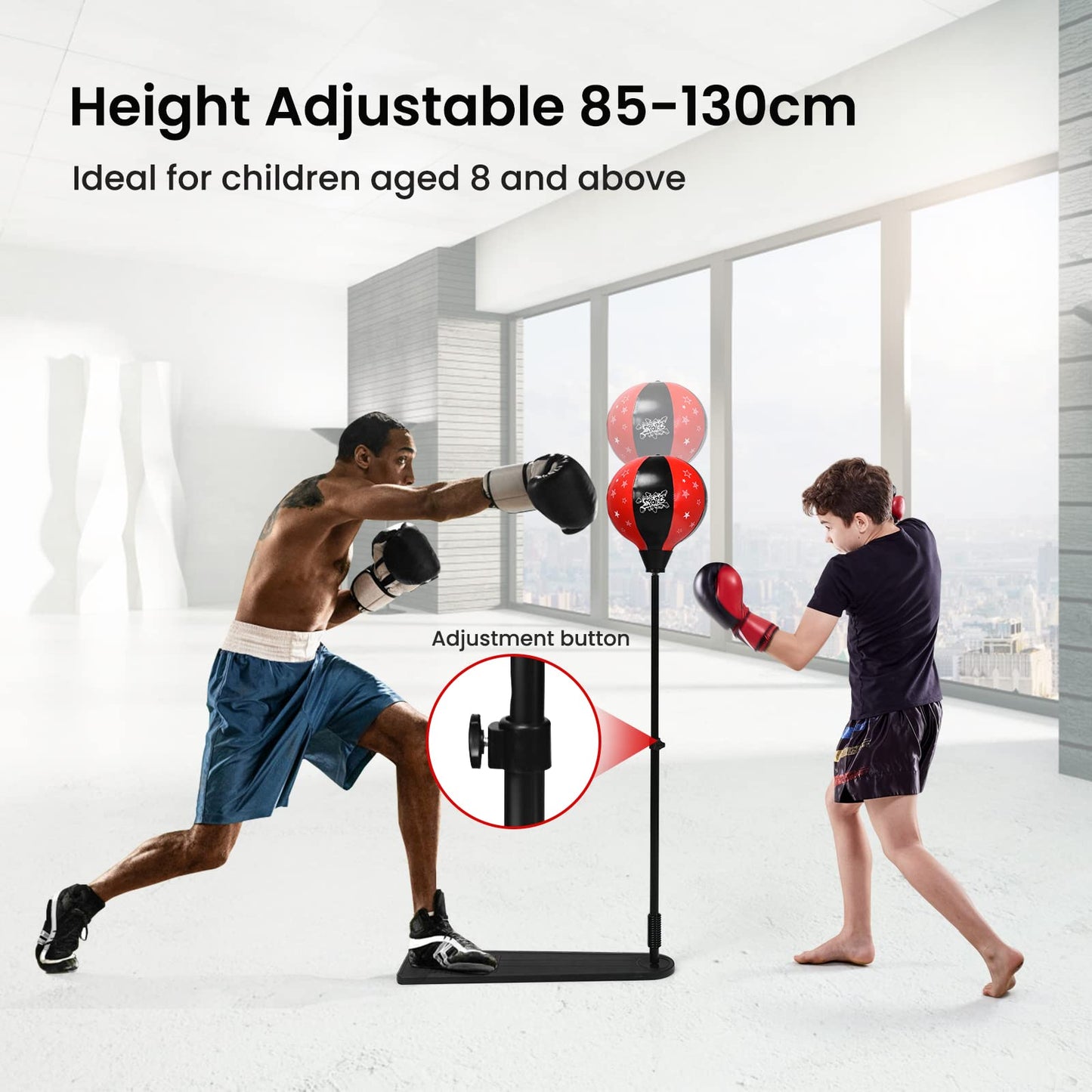 Inflatable Boxing Ball with Boxing Gloves & Air Pump & Stand