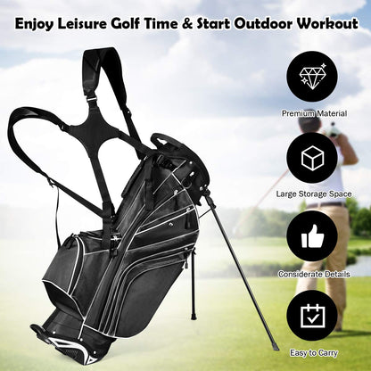 Stand Bag Golf Club Bag with 6 Way Organizer Divider Top