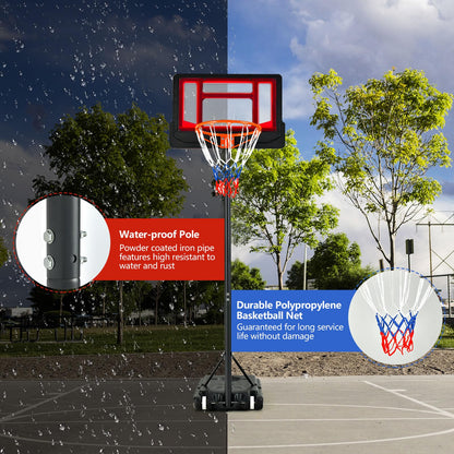 Weather-Resistance Basketball Goal Toy with Adjustable Height 132-251cm