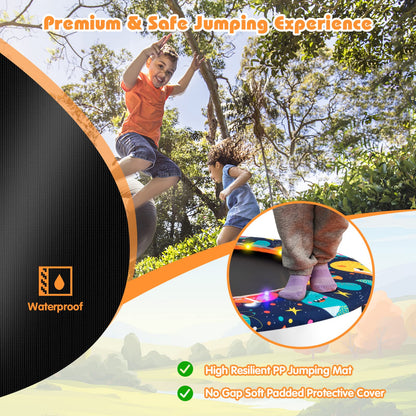 Toddler Music Trampoline with Colorful LED Lights for Kids