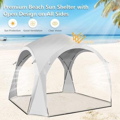 335cm x 335cm Large Sun Shelter for 6-8 People UPF50+ Beach Tent