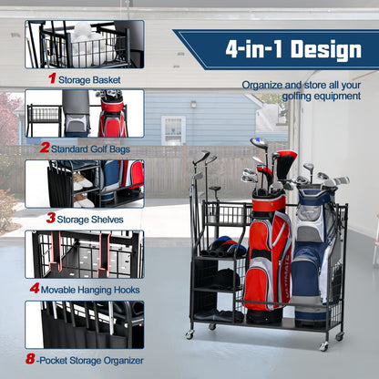 Balls and Golfing Equipment Accessories with Lockable Wheels